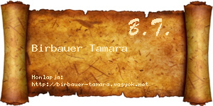 Birbauer Tamara névjegykártya